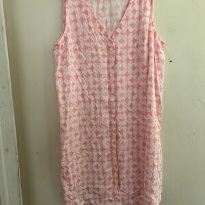 GAP Pink and White Midi Dress